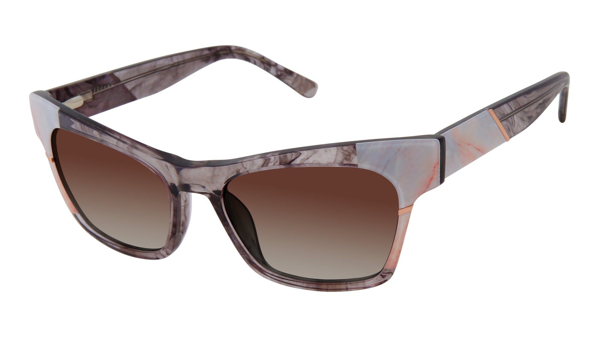 L.A.M.B. LA563 GRY sunglasses with sleek gray frames in an oversized, statement-making design — combining modern edge with vintage-inspired elegance.