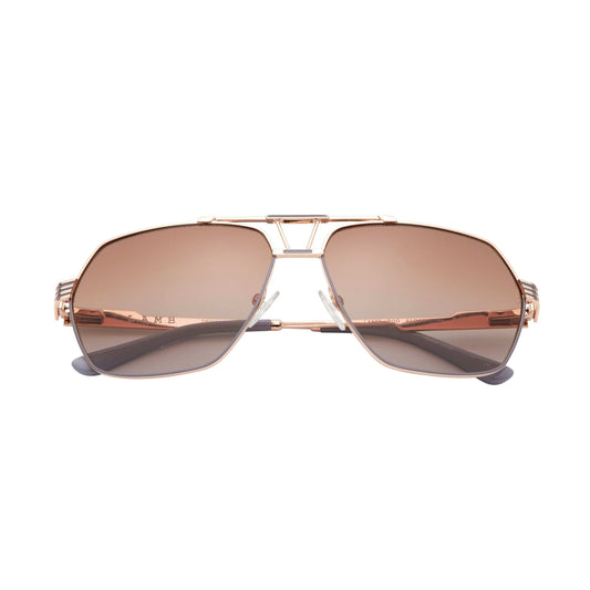L.A.M.B. LA577 RGD Sunglasses geometric rose gold aviator with gradient lenses and UV400 protection
