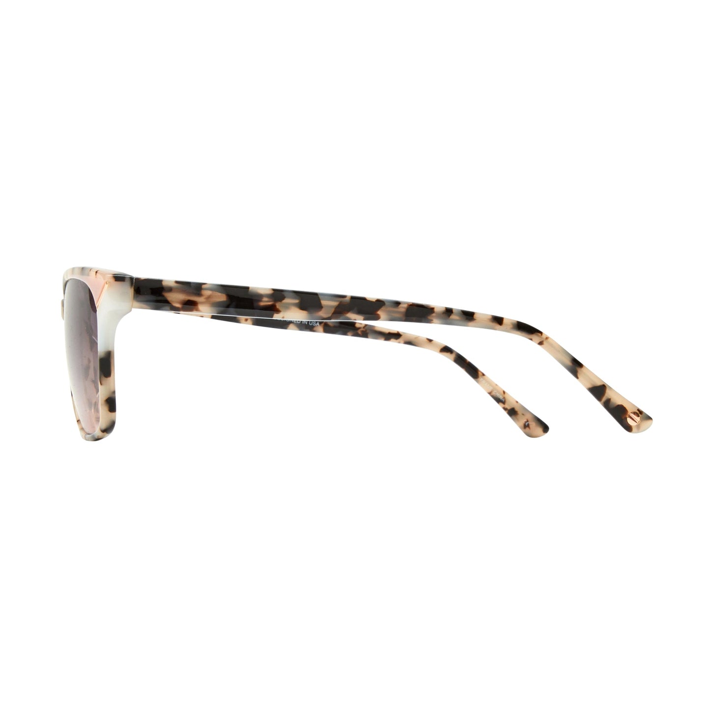 L.A.M.B. LA592 IVO Sunglasses in milky tort and ivory acetate with gradient grey lenses and metal hardware detailing