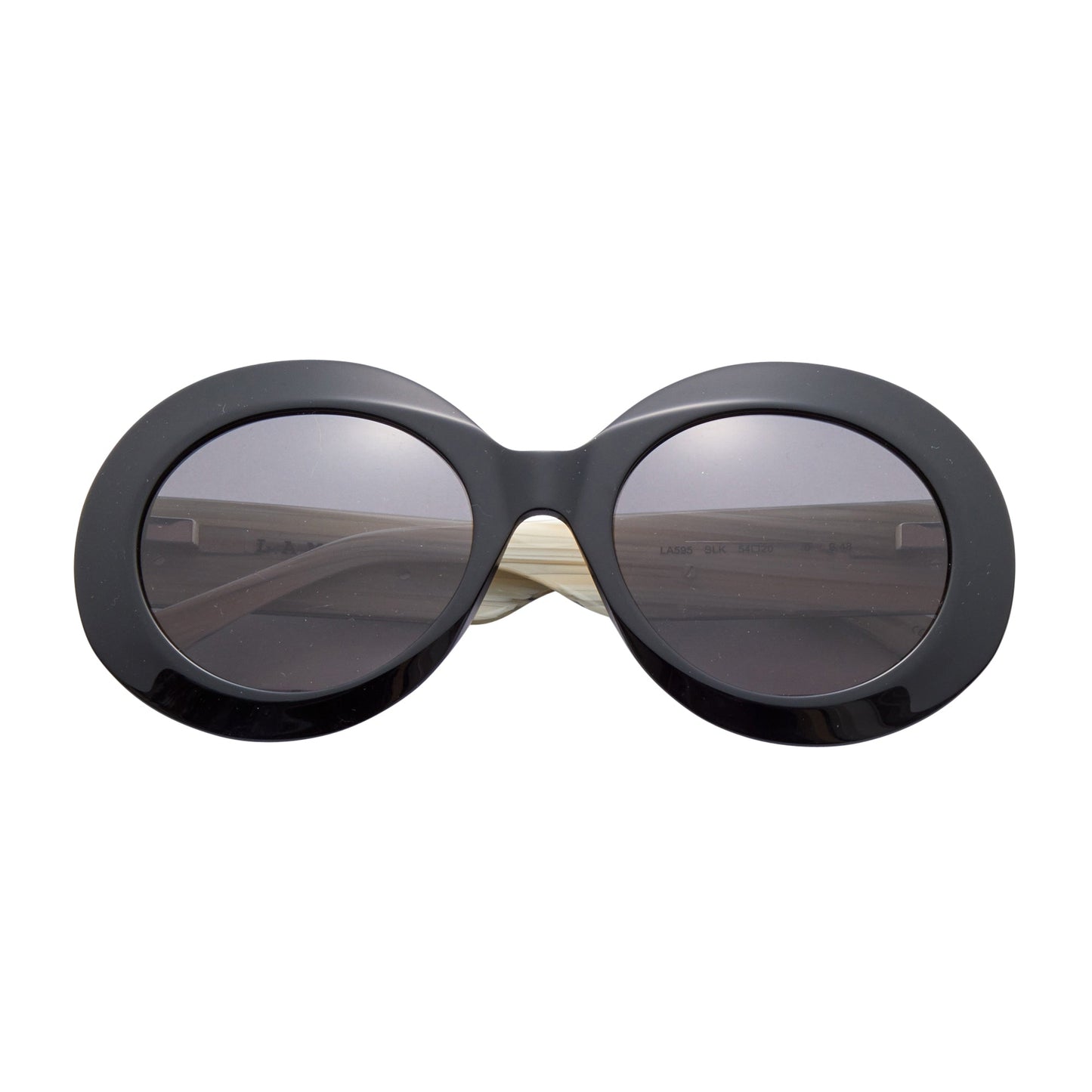 L.A.M.B. LA595 BLK oversized oval black sunglasses with gold detail and UV400 protection