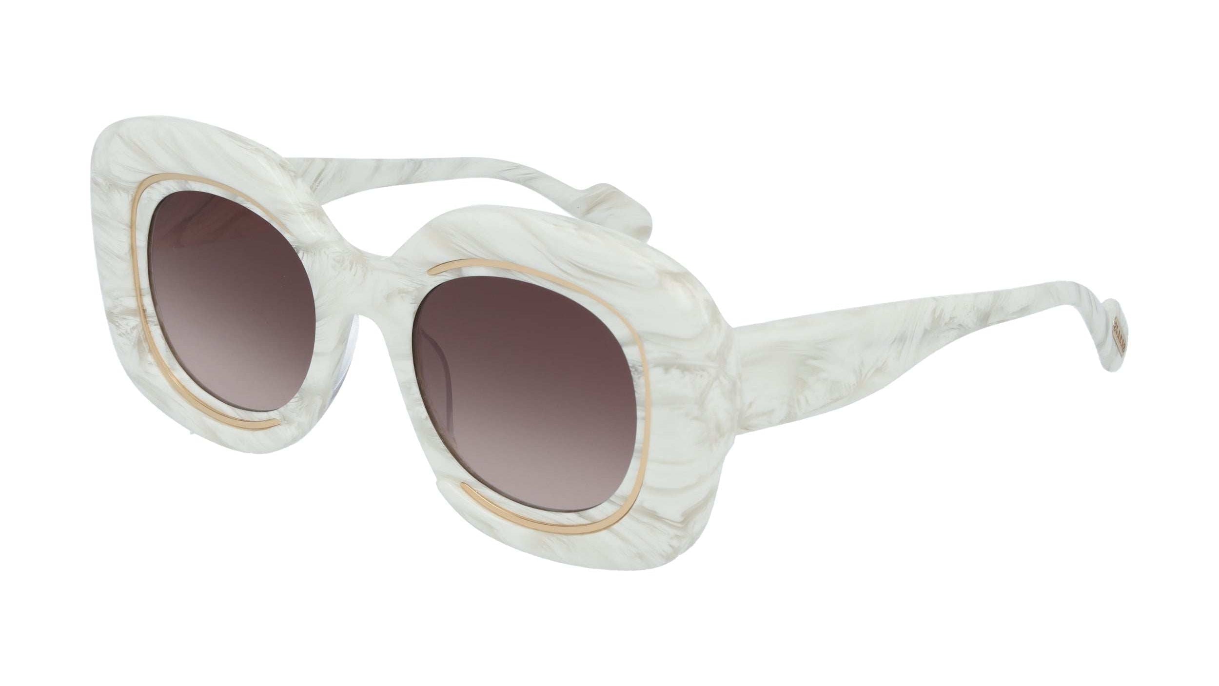 L.A.M.B. LA608 BON Sunglasses by Gwen Stefani | Bone Marble Retro Glam