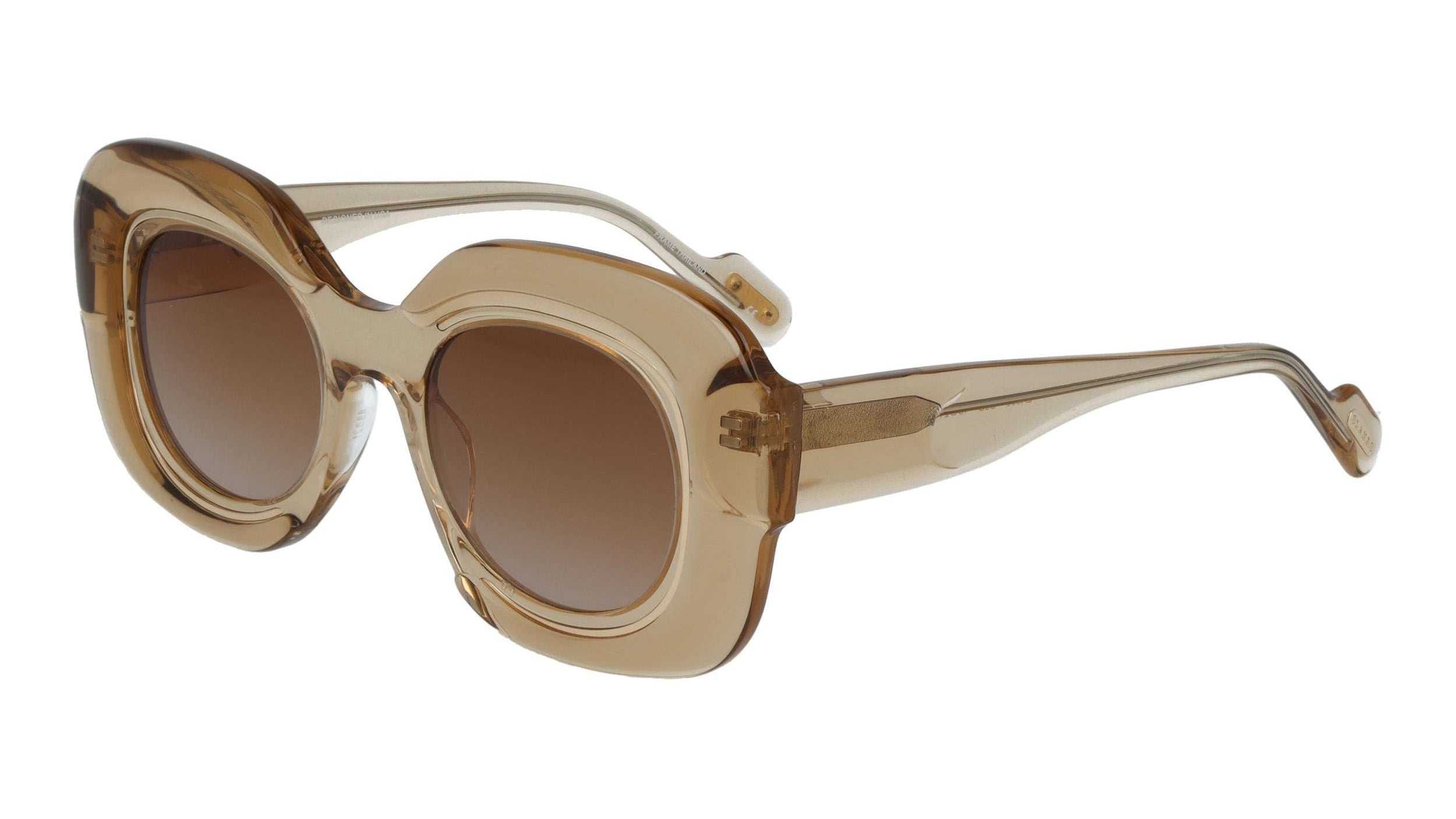 L.A.M.B. LA608 GLD Sunglasses by Gwen Stefani | Gold Crystal Bold Glam